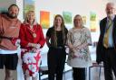 (L-R) Artist Stewart Raskin, Provost Mary Montague, Arts Tutor Susan Kennedy, Cosgrove CEO Anna Templeton, Council Leader Cllr Owen O’Donnell