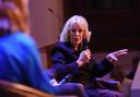 Camilla speaking on stage at the Ending Violence Against Women and Girls summit (Jacob King/PA)