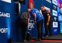 Josh Rock lost a dart during his European Championship defeat to Jonny Clayton (Sebastian Doppstadt/PDC)