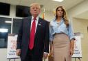 Mr Trump was joined by first lady Melania Trump at the event (AP)