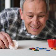 Reigning champion Patrick Barrie from Cambridge, who won the 2026 World Singles Tiddlywinks Championship, at the Castle Inn pub in Cambridge (Joe Giddens/ PA)