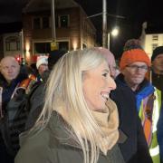 DUP MP Carla Lockhart led an Orange Order parade in Portadown on Saturday night (Mícheál Ó Scannáil/PA)